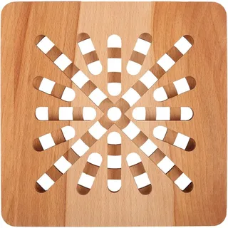 Creative Home Quadratisch Heißer Topfuntersetzer Holz | 19,5 x 19,5 x 1,5 cm | Umkehrbar Untersetzer Topf | Tisch- & Thekenschutzunterlage | Topfuntersetzer Hitzebeständig & Umweltfreundlich