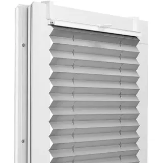 Fenster DEKOR - Plissee Klemmfix ohne Bohren Breite 105 cm x Höhe 110 cm - Fenster Plissees innen Grau - Faltrollo Blickdicht - Faltrollos einfach zu montieren - Blissett Rollo