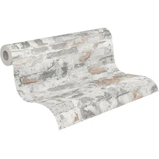 A.S. Creations A.S. Création Livingwalls Vliestapete Metropolitan Stories Tapete in Vintage Backstein Optik 10,05 m x 0,53 m grau schwarz weiß Made in Germany 369292 36929-2