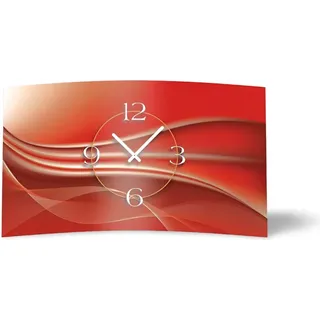 Abstrakt kupferrot Designer Wanduhr modernes Wanduhren Design leise kein ticken dixtime 3D-0018 - Rot