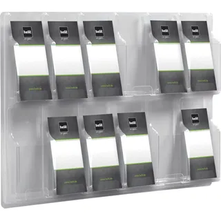 Helit Wandprospekthalter transparent 1/3 DIN A4, hoch glasklar