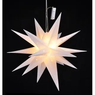 LED Weihnachtsstern 58 cm - 12 LED - Deko Stern mit Auto Timer zum hängen