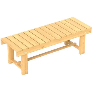Outsunny Gartenbank, 2-Sitzer Sitzbank, Gartenmöbel, Rustikale Bank, Massivholz, Natur , Fichtefarben , Holz , 38x35x110 cm , Gartenmöbel, Gartenbänke