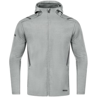 JAKO Herren Freizeitjacke Challenge mit Kapuze, Hellgrau-Meliert/Anthra Light, XXL