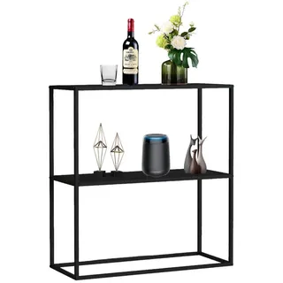 DanDiBo Ambiente Konsolentisch 2-Ebenen 80 x 80 x 26 cm Schwarz