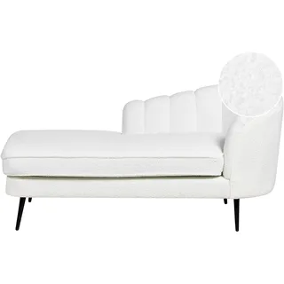 Beliani Chaiselongue Bouclé Rechtsseitig mit Lehne Muschelform Glamourös Modern Muschelsofa Wohnzimmer Flur Ausstattung