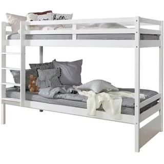 Mid.you Etagenbett , Weiß , Holz , Kiefer , massiv , 90x200 cm , für Rollrost geeignet , Babymöbel & Kindermöbel, Kinderzimmer & Jugendzimmer, Stockbetten