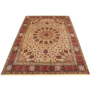 morgenland Orientteppich »Perser - Täbriz - Royal - 393 x 290 cm - hellbraun«, rechteckig, 7 mm Höhe, Wohnzimmer, Handgeknüpft, Einzelstück mit Zertifikat, braun