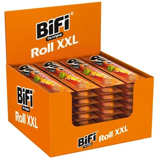BiFi Roll XXL – 24er Pack (24 x 70g) - Salami Snack in einem lockeren Teig – Original Wurstsnack To Go - für Unterwegs, im Büro oder beim Sport - mit Pfeffer, Koriander und Knoblauch