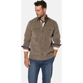 Langarmhemd BABISTA "Cordhemd GALDIN", Herren, Gr. M, weit, beige, Obermaterial: 100% Baumwolle CO., Hemden Langarmhemd