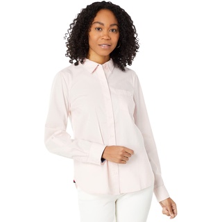 Tommy Hilfiger Damen Solid Roll Tab Hemd mit Button-Down-Kragen, Ballerina Pink, M