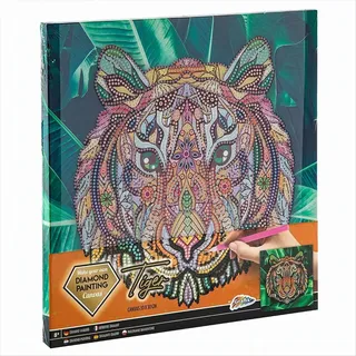 Grafix Diamond Painting auf Leinwand Tiger 30x30 cm