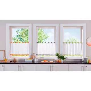 Scheibengardine MY HOME "Bitola" Gr. 4, grün, B:120cm H:45cm, Voile, Polyester, Gardinen, Scheibengardine, Fertiggardine, transparent