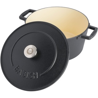 Babish Dutch Oven aus Gusseisen, rund, emailliert, mit Deckel,