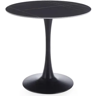 Idimex Esstisch Loire schwarz , Schwarz , Metall, Metall , Mode , Rund , 80x73x80 cm , Esszimmer, Esstische