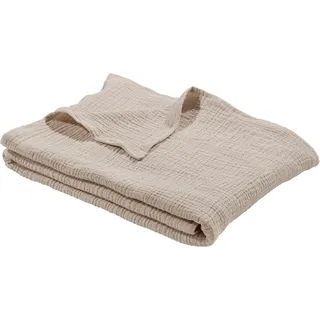 LeGer Home by Lena Gercke Wohndecke »Hevin«, Tagesdecke im Baumwoll-Crinkle-Effekt, Musselin, Kuscheldecke, 79469353-0 taupe