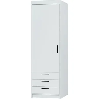 Masseno Drehtürenschrank ELENORA 60 cm Kleiderschrank Schlafzimmer Schrank 1-türig Weiß - Weiß