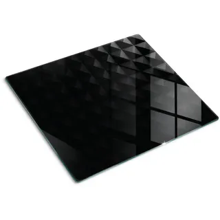 Tulup Glasplatte 60x52 cm Abstrakt , Schwarz , Glas , 60x0.4x52 cm , Küchen, Küchenelektrogeräte, Herde, Herdabdeckplatten