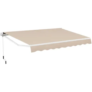 Costway Markise mit kurbel Beige , Metall , 300x150x250 cm , Sonnenschutz