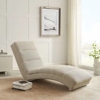 SalesFever Relaxliege Komfortable Relaxliege Strukturstoff 60 x 82 x 170 cm Beige