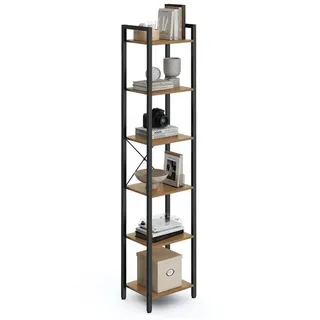 VASAGLE Bücherregal walnuss, schwarz 40,0 x 30,0 x 187,5 cm