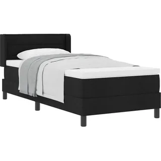 vidaXL Boxspringbett mit Kopfteil Schwarz 200 x 90 cm Stoff - Schwarz
