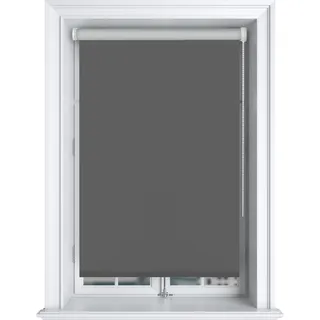Thermorollo (100x150cm / Anthrazit) Verdunkelungsrollo ohne Bohren - Klemmfix - Sichtschutz Hitzeschutz, Tür/Fenster - Wandmontage Deckenmontage - Grau