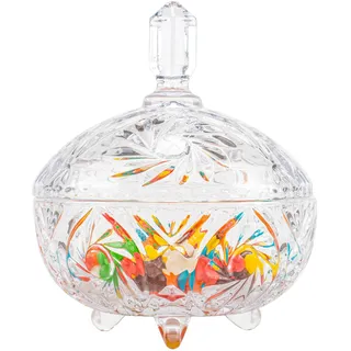 Bonbonglas Mit Deckel Groß 800ml Kristall Dekorative Bonboniere Glas BLEIFREI Candybar Gläser, Vorratsgläser für süßigkeiten, Keksglas, Bonbondose,Zuckerdosen,Aufbewahrungsbox,Glasbehälter Trinket Box