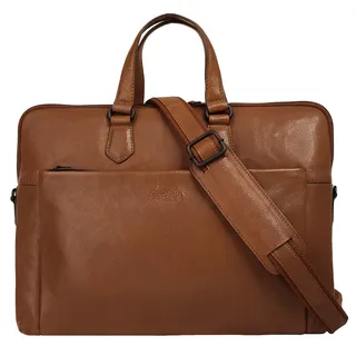 X-ZONE Aktentasche echt Leder, cognac