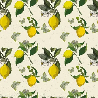 VEELIKE Tapete Zitrone Beige Wildblumen Tapete Blumen Vintage Blumentapete Wand Tapeten Wohnzimmer Muster Tapeten Selbstklebend Blumen Klebefolie Zitrone Gelb Fototapete Schlafzimmer Flur 44.5cm×300cm