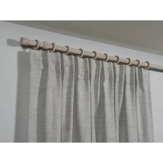 GARDINIA Holz-Gardinenstangen-Set Shorty 1-Lauf Ø 25 mm Castell-Eiche 160 cm