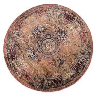 Theko Webteppich Gabiro 856 300x300 cm , Rostfarben , Textil , Orientalisch , Rund , 300x300 cm , Oeko-Tex® , für Fußbodenheizung geeignet , Teppiche und Böden, Teppiche, Webteppiche