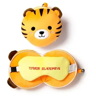 Brightium Reisekissen – Ergonomisches Kissen mit Nackenstütze und Augenschutz, ideal für Reisen. Weich und kompakt, leicht zu transportieren.