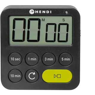 HENDI Küchentimer digital 3 Alarmeinstellungen Stoppuhr schwarz 82 x 20 x 88 mm