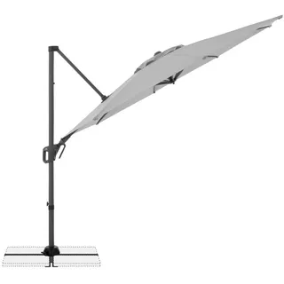 Doppler Ampelschirm , Hellgrau , Textil , 360° drehbar, höhenverstellbar, lichtecht , Sonnenschutz, Sonnenschirme