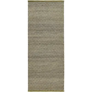 Linea Natura Läufer , Grün , Textil , Abstraktes , rechteckig , 80x200 cm , AZO-frei, Handmade in India , beidseitig verwendbar, pflegeleicht, leicht zusammenrollbar , Teppiche und Böden, Teppiche, Teppichläufer, Läufer