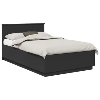vidaXL Bettrahmen mit Kopfteil Schwarz 120 x 190 cm Holzwerkstoff - Schwarz