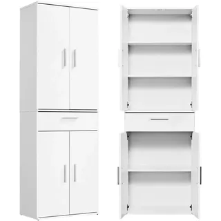 mokebo Mehrzweckschrank Der Praktische 60 x 180 x 34 cm Weiß