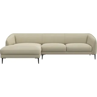 FLEXLUX Ecksofa »Belle Designsofa, L-Form, B/T 288/149 cm« Skandinavisches Design, In hochwertiger Verarbeitung, beige