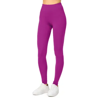 Merry Style Damen Lange Leggings aus Viskose MS10-143 (Fuchsie, M)