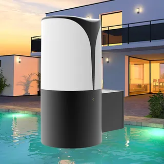 Braytron LED IP44 Wandleuchte MILANO E27 Außenleuchte Außenlampe Wandlampe für Innen und Außen, Outdoor & Indoor grau - Grau