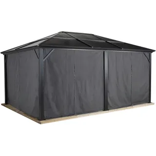 Pergola-Seitenteil , Dunkelgrau , Textil , Sonnenschutz, Pavillons