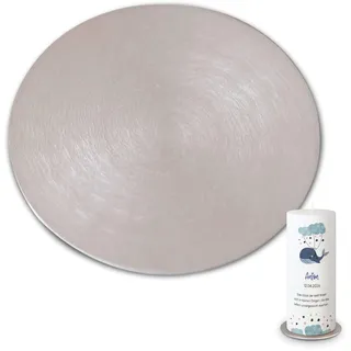 MOMENTU® Kerzenteller rund – Aluminium gebürstet [Silber, Handarbeit] – Kerzenständer, Kerzenuntersetzer, Dekoteller, Kerzenschale für Stumpenkerzen, Tauf-, Kommunion- und Konfirmationskerze | Ø 12 cm