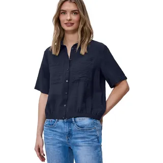 Street One Kurzarm Bluse mit Elastiksaum Shadowed Navy 38