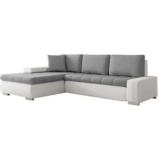 Mirjan24 Ecksofa Orkan Mini, , Weiß, Grau - Textil , L-Form,Rechteckig , 265x185 cm , Wohnzimmer, Sofas & Couches, Wohnlandschaften, Ecksofas