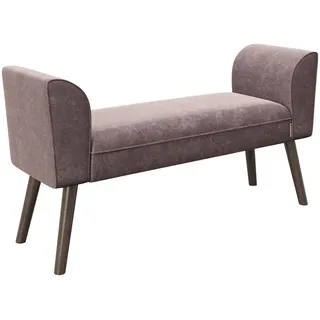 Playboy Hockerbank Tiffany Samt Rosa H: 54,5 cm Füße Holz,