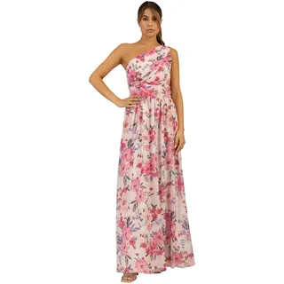 APART One-Shoulder Abendkleid mit Plissee-Drapierung vorne und Smoke-Einsatz hinten, Puder-Multicolor, 40