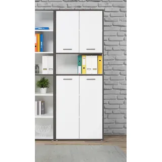 Forte Keflav Aktenregal 84,5 x 41,5 x 226,4 cm weiß