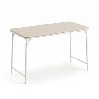 GarveeLife Klapptisch 120x51x71cm Beige PU 1+2 Set Wohnzimmer Balkon Esszimmer