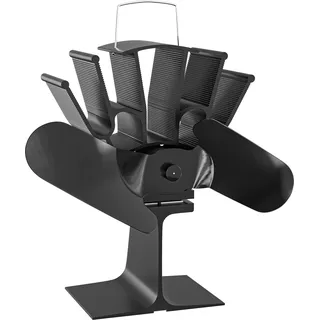 Wiltec Kaminofenventilator mit 2 Flügeln 70 bis 350°C, Ofenventilator ohne Strom, Kaminventilator für eine effiziente und umweltfreundliche Wärmeverteilung